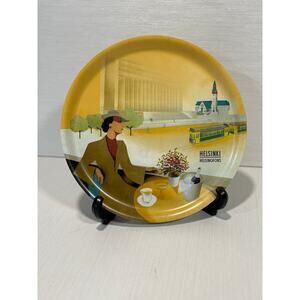 Vintage serving tray Helsinki Helsingfors birch Come to Finland 14"